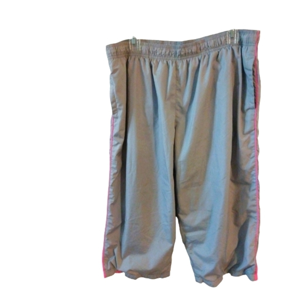 Danskin Now Activewear Track Capri Pants Gray-Pink Side Stripe Plus Size XXL